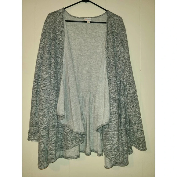 LulaRoe Cardigan Women's 3XL Gray Open Front Long Sleeve Pleated Hem (LL) - Picture 1 of 7